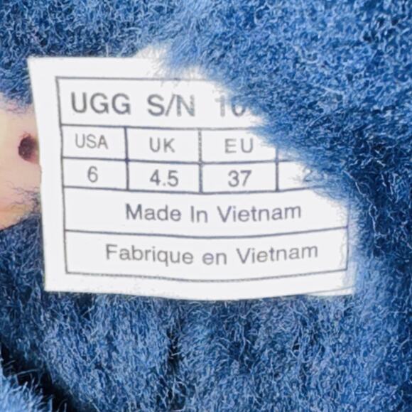 UGG Boots Womens 6 Blue Suede Sheepskin Fur Lined Ankle Australia - Picture 11 of 12